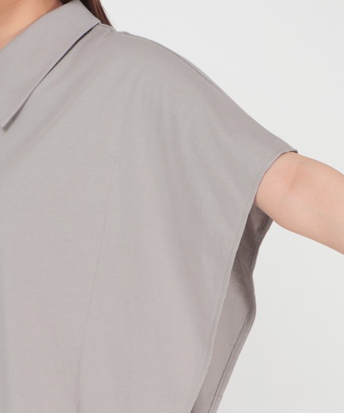 LBC（エルビーシー）の「シルケット襟デザインプルオーバー（Tシャツ/カットソー・レディース・ライトグレー/ホワイト/ブラック・M）」の9枚目の写真