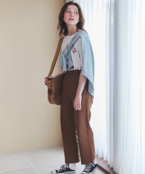 WEGO（ウィゴー）の「WEGO/チノテーパードパンツ（チノパンツ・レディース・ホワイト/ブラウン・FREE）」の8枚目の写真