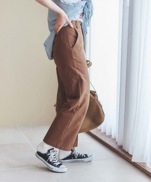WEGO（ウィゴー）の「WEGO/チノテーパードパンツ（チノパンツ・レディース・ホワイト/ブラウン・FREE）」の11枚目の写真