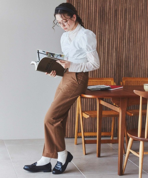 WEGO（ウィゴー）の「WEGO/チノテーパードパンツ（チノパンツ・レディース・ホワイト/ブラウン・FREE）」の14枚目の写真