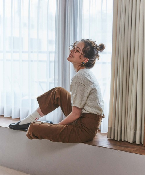 WEGO（ウィゴー）の「WEGO/チノテーパードパンツ（チノパンツ・レディース・ホワイト/ブラウン・FREE）」の15枚目の写真