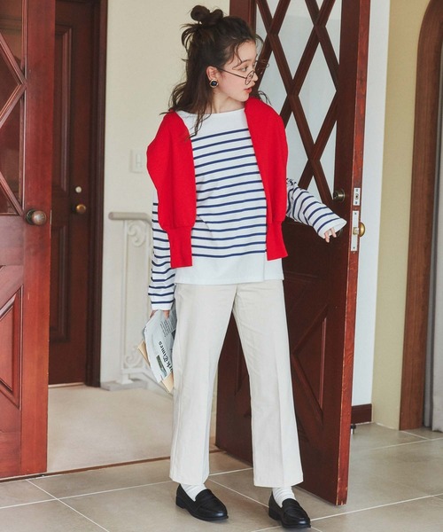 WEGO（ウィゴー）の「WEGO/チノテーパードパンツ（チノパンツ・レディース・ホワイト/ブラウン・FREE）」の3枚目の写真