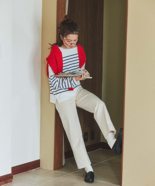 WEGO（ウィゴー）の「WEGO/チノテーパードパンツ（チノパンツ・レディース・ホワイト/ブラウン・FREE）」の6枚目の写真