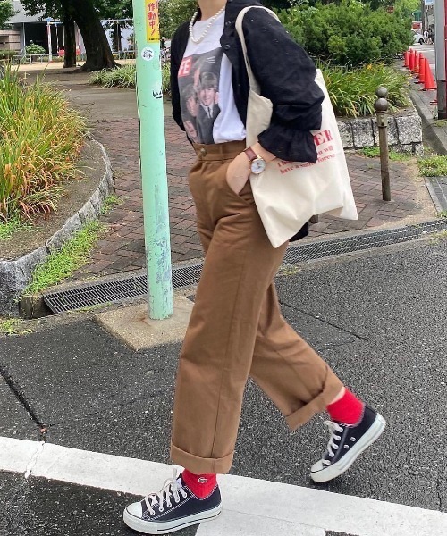 WEGO（ウィゴー）の「WEGO/チノテーパードパンツ（チノパンツ・レディース・ホワイト/ブラウン・FREE）」の22枚目の写真