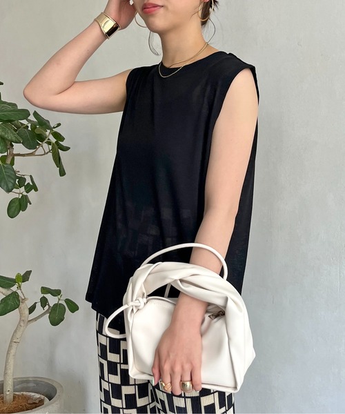 prose verse（プロズヴェール）の「シアーボックスタンクトップ（Tシャツ/カットソー・レディース・ブラック/グレー/オフホワイト/グリーン・MEDIUM）」の3枚目の写真