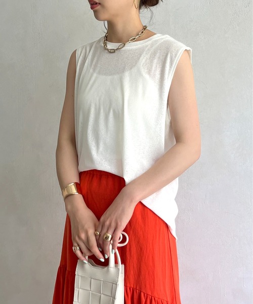 prose verse（プロズヴェール）の「シアーボックスタンクトップ（Tシャツ/カットソー・レディース・ブラック/グレー/オフホワイト/グリーン・MEDIUM）」の15枚目の写真