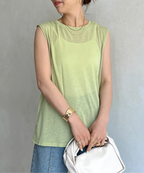 prose verse（プロズヴェール）の「シアーボックスタンクトップ（Tシャツ/カットソー・レディース・ブラック/グレー/オフホワイト/グリーン・MEDIUM）」の21枚目の写真