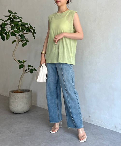 prose verse（プロズヴェール）の「シアーボックスタンクトップ（Tシャツ/カットソー・レディース・ブラック/グレー/オフホワイト/グリーン・MEDIUM）」の11枚目の写真