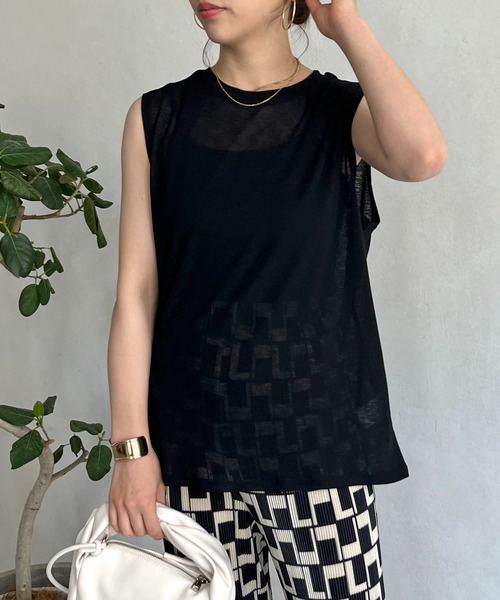 prose verse（プロズヴェール）の「シアーボックスタンクトップ（Tシャツ/カットソー・レディース・ブラック/グレー/オフホワイト/グリーン・MEDIUM）」の8枚目の写真