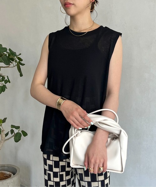 prose verse（プロズヴェール）の「シアーボックスタンクトップ（Tシャツ/カットソー・レディース・ブラック/グレー/オフホワイト/グリーン・MEDIUM）」の18枚目の写真