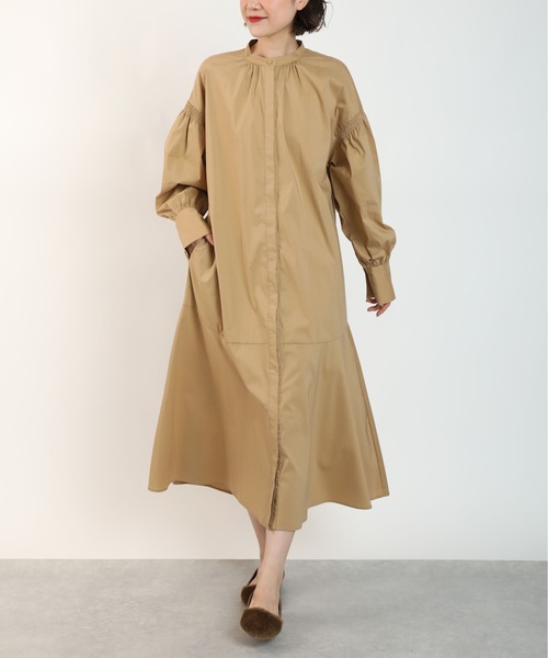 PICCIN(ピッチン)の「裾ペプラム切替えワンピース(ワンピース・レディース・ブラック/ベージュ/レンガ・M)」の1枚目の写真