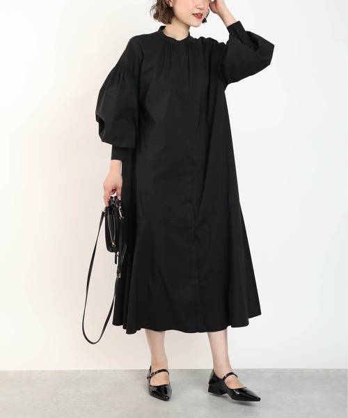 PICCIN(ピッチン)の「裾ペプラム切替えワンピース(ワンピース・レディース・ブラック/ベージュ/レンガ・M)」の2枚目の写真