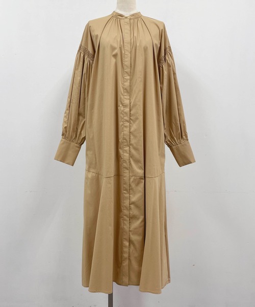 PICCIN(ピッチン)の「裾ペプラム切替えワンピース(ワンピース・レディース・ブラック/ベージュ/レンガ・M)」の4枚目の写真