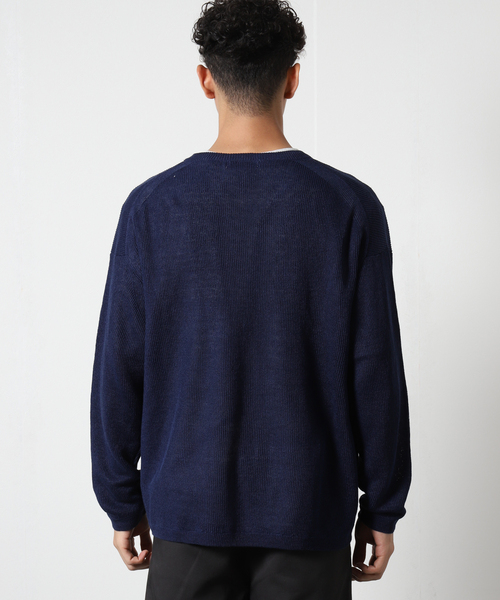 JOURNAL STANDARD（ジャーナルスタンダード）の「【LINIFICIO/リニフィチオ】ボタンレス フレンチリネン カーディガン（カーディガン/ボレロ・メンズ・ベージュ/ネイビー/アーミー・SMALL/MEDIUM/LARGE）」の8枚目の写真