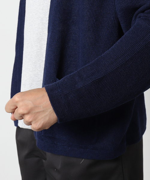 JOURNAL STANDARD（ジャーナルスタンダード）の「【LINIFICIO/リニフィチオ】ボタンレス フレンチリネン カーディガン（カーディガン/ボレロ・メンズ・ベージュ/ネイビー/アーミー・SMALL/MEDIUM/LARGE）」の12枚目の写真