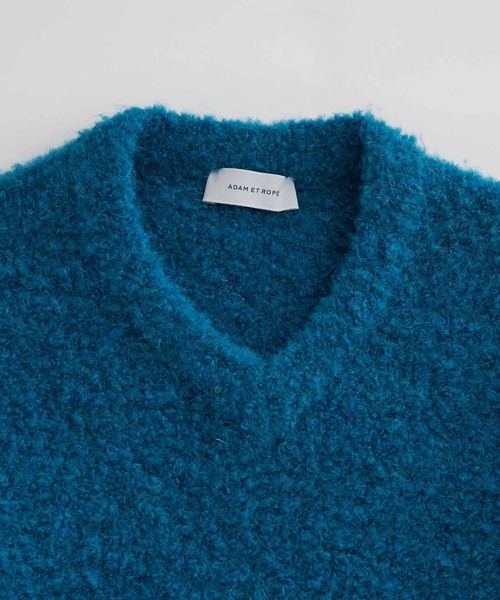 ADAM ET ROPE'（アダムエロペ）の「【WEB限定】Vネック ボリュームスリーブ ビッグシルエット プードルニット/ユニセックス（ニット/セーター・メンズ・ブルー/ラベンダー/ブラック/ベージュ/ネイビー/イエロー・M/L）」の20枚目の写真