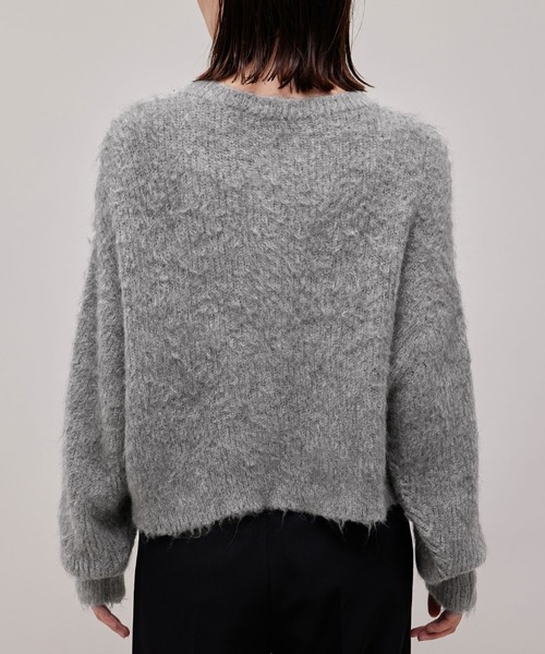 ROPE'（ロペ）の「【WEB限定】アルパカシャギークルーネックショートニット（ニット/セーター・レディース・ブルー系その他4/ライトグレー/ピンク・38）」の13枚目の写真