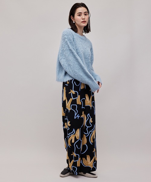 ROPE'（ロペ）の「【WEB限定】アルパカシャギークルーネックショートニット（ニット/セーター・レディース・ブルー系その他4/ライトグレー/ピンク・38）」の17枚目の写真