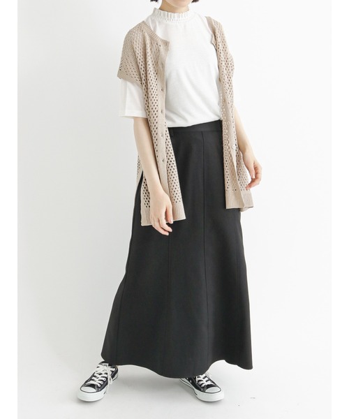 Samansa Mos2 blue(サマンサモスモスブルー)の「衿シャーリング5分袖カットソー(Tシャツ/カットソー・レディース・ブラック/モカ/キナリ・MEDIUM/LARGE)」の5枚目の写真