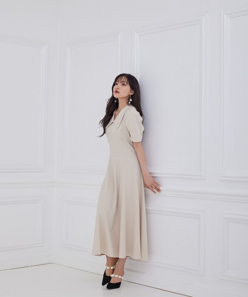 ANDGEEBEE（アンジービー）の「フレアリブワンピ（ワンピース・レディース・ベージュ/ブラック・MEDIUM）」の20枚目の写真