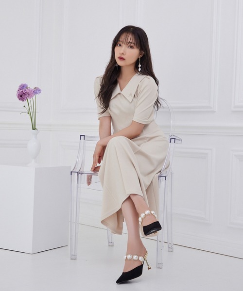 ANDGEEBEE（アンジービー）の「フレアリブワンピ（ワンピース・レディース・ベージュ/ブラック・MEDIUM）」の11枚目の写真