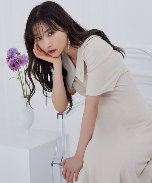 ANDGEEBEE（アンジービー）の「フレアリブワンピ（ワンピース・レディース・ベージュ/ブラック・MEDIUM）」の14枚目の写真