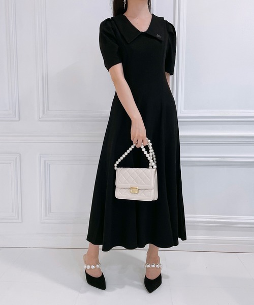 ANDGEEBEE（アンジービー）の「フレアリブワンピ（ワンピース・レディース・ベージュ/ブラック・MEDIUM）」の6枚目の写真