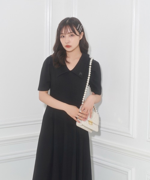 ANDGEEBEE（アンジービー）の「フレアリブワンピ（ワンピース・レディース・ベージュ/ブラック・MEDIUM）」の4枚目の写真