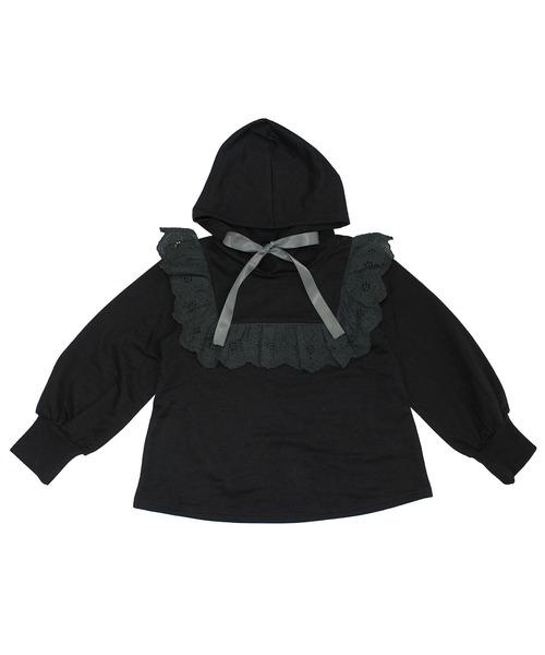 Bee des Bee（ビーデスビー）の「フリルパーカー（パーカー・キッズ・ブラック・110cm/100cm/120cm/130cm/140cm/150cm）」の2枚目の写真