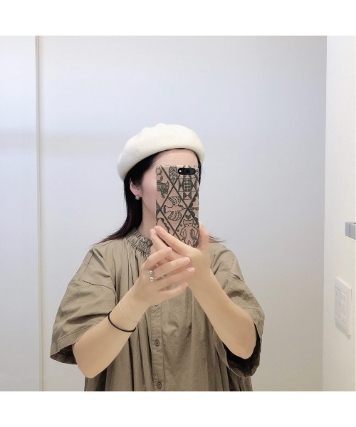 14+（イチヨンプラス）の「バスクシンプルベレー帽（ハンチング/ベレー帽・レディース・ブラック/ベージュ/パープル/オフホワイト/ミント・FREE）」の17枚目の写真