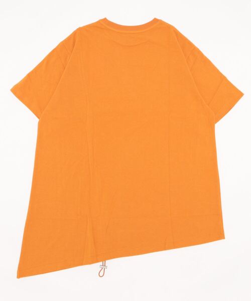 AZUL by moussy（アズールバイマウジー）の「DRAWSTRING HALF SLEEVE TEE/ドローストリングハーフスリーブTシャツ（Tシャツ/カットソー・レディース・ブラック/グリーン/オレンジ/ホワイト/ダークブラウン・FREE）」の6枚目の写真