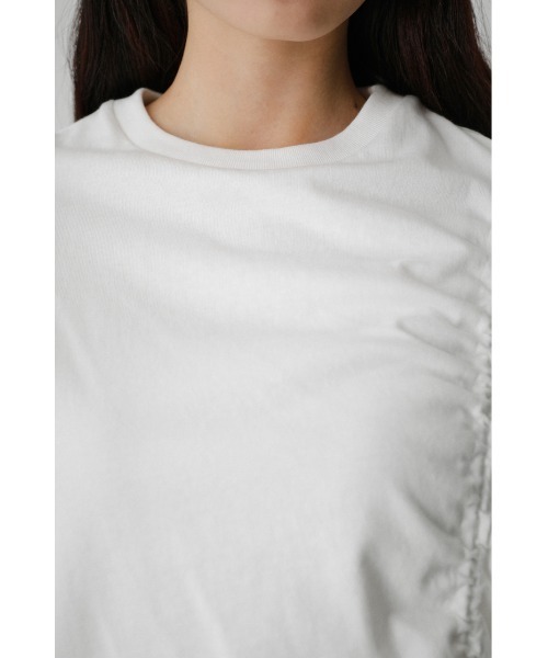 AZUL by moussy（アズールバイマウジー）の「DRAWSTRING HALF SLEEVE TEE/ドローストリングハーフスリーブTシャツ（Tシャツ/カットソー・レディース・ブラック/グリーン/オレンジ/ホワイト/ダークブラウン・FREE）」の13枚目の写真