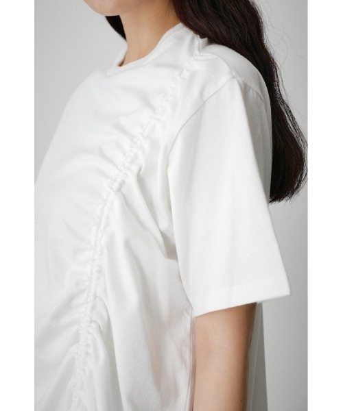 AZUL by moussy（アズールバイマウジー）の「DRAWSTRING HALF SLEEVE TEE/ドローストリングハーフスリーブTシャツ（Tシャツ/カットソー・レディース・ブラック/グリーン/オレンジ/ホワイト/ダークブラウン・FREE）」の14枚目の写真