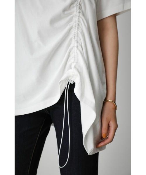 AZUL by moussy（アズールバイマウジー）の「DRAWSTRING HALF SLEEVE TEE/ドローストリングハーフスリーブTシャツ（Tシャツ/カットソー・レディース・ブラック/グリーン/オレンジ/ホワイト/ダークブラウン・FREE）」の15枚目の写真