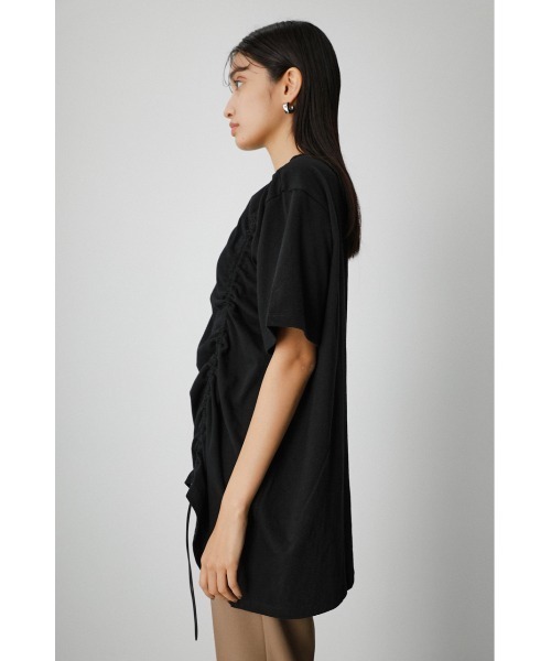 AZUL by moussy（アズールバイマウジー）の「DRAWSTRING HALF SLEEVE TEE/ドローストリングハーフスリーブTシャツ（Tシャツ/カットソー・レディース・ブラック/グリーン/オレンジ/ホワイト/ダークブラウン・FREE）」の20枚目の写真