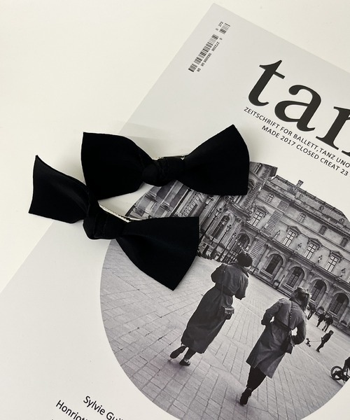 by muni:r（バイ ムニール）の「クラシックブラックリボンクリップ（バレッタ/ヘアクリップ・レディース・ブラック・ONE SIZE）」の2枚目の写真