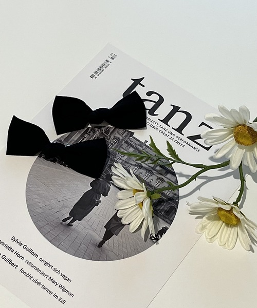 by muni:r（バイ ムニール）の「クラシックブラックリボンクリップ（バレッタ/ヘアクリップ・レディース・ブラック・ONE SIZE）」の3枚目の写真