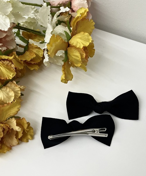 by muni:r（バイ ムニール）の「クラシックブラックリボンクリップ（バレッタ/ヘアクリップ・レディース・ブラック・ONE SIZE）」の5枚目の写真