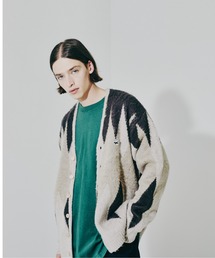 PENNYS THE FOX 別注SHAGGY JACQUARD CARDIGAN  /  シャギージャガード　Ｖネックカーディガン