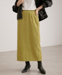 COLLAGE GALLARDAGALANTE | 生地感が素敵/楽ちん/カットシャギータイトスカート/手洗い可(スカート)