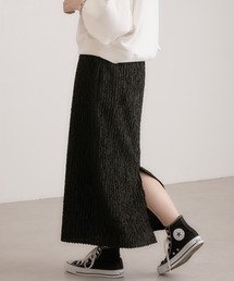COLLAGE GALLARDAGALANTE | 【OT】生地感が素敵/楽ちん/カットシャギータイトスカート/手洗い可(スカート)