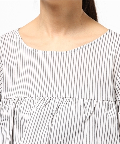 Chico（チコ）の「ストライプ袖フレアBL（シャツ/ブラウス・レディース・ホワイト・FREE）」の5枚目の写真