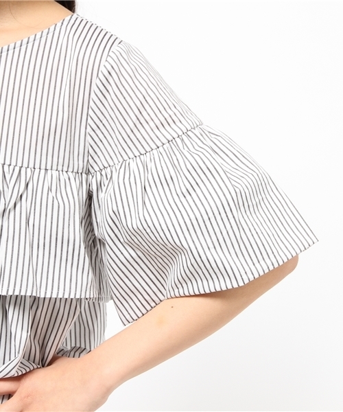 Chico（チコ）の「ストライプ袖フレアBL（シャツ/ブラウス・レディース・ホワイト・FREE）」の7枚目の写真