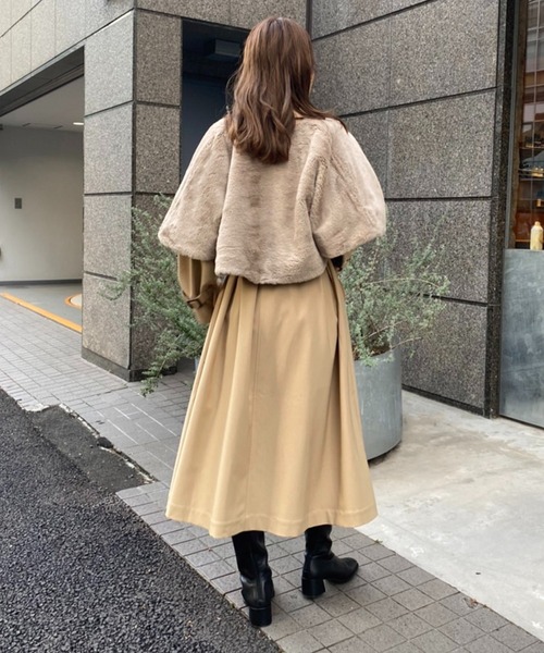 one after another NICE CLAUP（ワンアフターアナザーナイスクラップ）の「ファーケープセットトレンチコート（トレンチコート・レディース・ブラウン/ベージュ・FREE）」の15枚目の写真