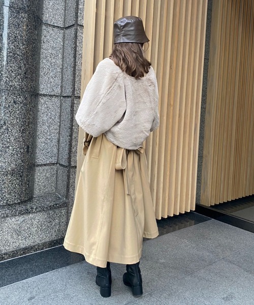 one after another NICE CLAUP（ワンアフターアナザーナイスクラップ）の「ファーケープセットトレンチコート（トレンチコート・レディース・ブラウン/ベージュ・FREE）」の12枚目の写真