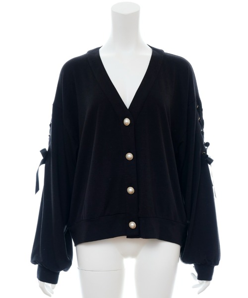 Secret Honey（シークレットハニー）の「レースアップカットカーディガン（Tシャツ/カットソー・レディース・ワインレッド/ブラック・FREE）」の11枚目の写真