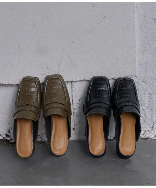 CHILLE（チル）の「ローファーミュール（サンダル・レディース・ブラック/ブラック系その他/カーキ/ブラウン・LL/S/M/L）」の6枚目の写真