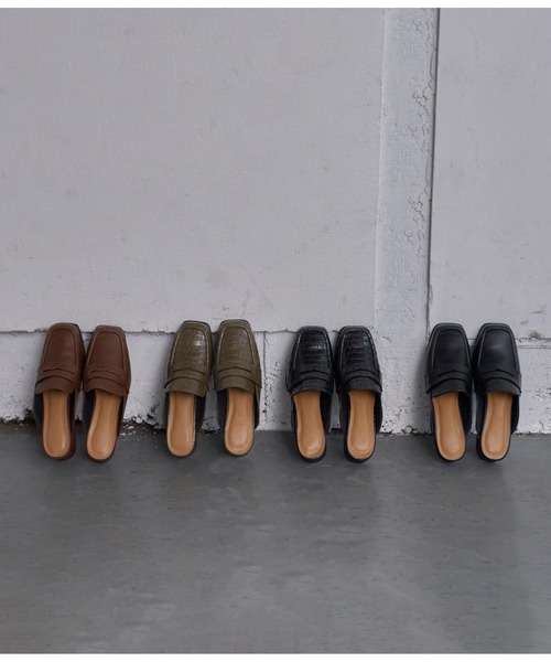 CHILLE（チル）の「ローファーミュール（サンダル・レディース・ブラック/ブラック系その他/カーキ/ブラウン・LL/S/M/L）」の13枚目の写真