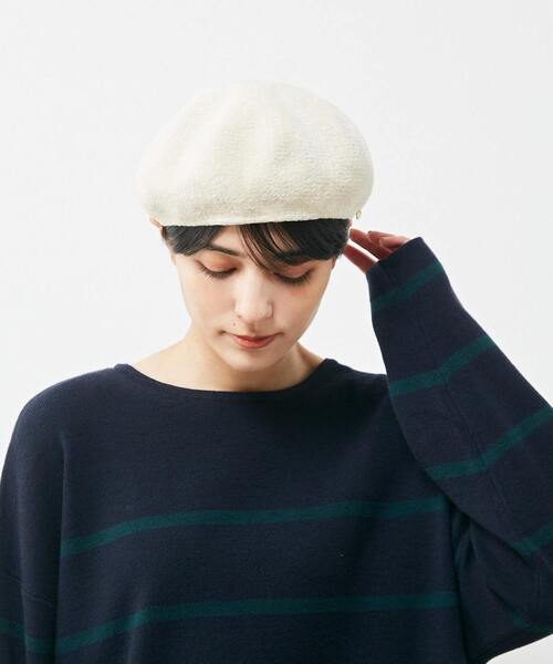 MELROSE claire(メルローズ クレール)の「【暖かみのあるモール糸を使ったベレー帽】(ハンチング/ベレー帽・レディース・グレイッシュベージュ/ブラック/アイボリー・FREE)」の4枚目の写真
