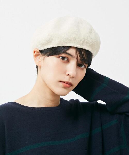 MELROSE claire(メルローズ クレール)の「【暖かみのあるモール糸を使ったベレー帽】(ハンチング/ベレー帽・レディース・グレイッシュベージュ/ブラック/アイボリー・FREE)」の9枚目の写真